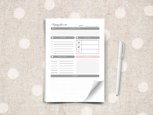 Tagesplaner „Inspiration“ – A5 Notizblock mit 50 Blatt für Aufgaben, Termine, Notizen & mehr