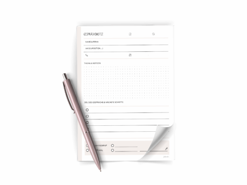 Gesprächsnotizen Block A5 | Telefonnotizen Vorlage für Büro & Alltag | Kritzeln, festhalten, weitergeben