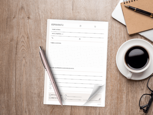 Gesprächsnotizen Block A5 | Telefonnotizen Vorlage für Büro & Alltag | Kritzeln, festhalten, weitergeben