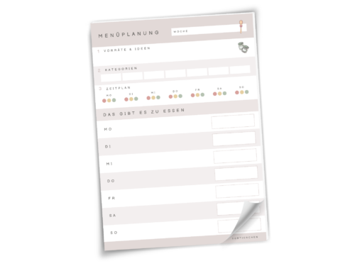 Wochenmenüplan: Mahlzeiten planen in 3 Schritten Notizblock