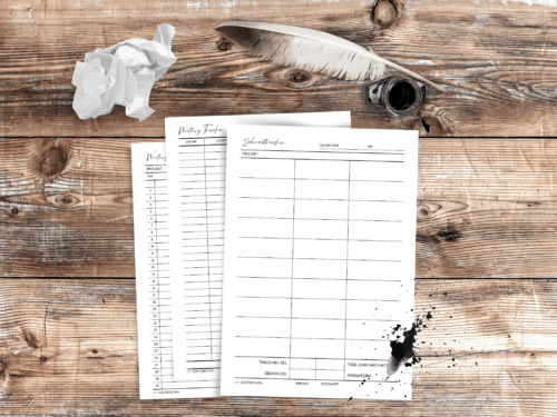 Schreibtracker PDF Bundle A4 & A5 | 30 Tage Wordcount-Tracker mit Projektfeld zum Ausdrucken