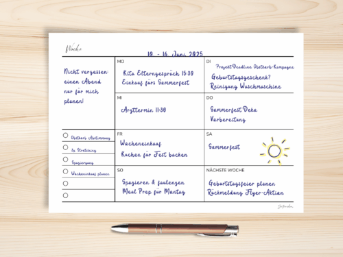 Wochenplaner A4 PDF Bundle | 2 Layouts: Horizontal & Vertikal | Minimalistische Vorlage zum Ausdrucken