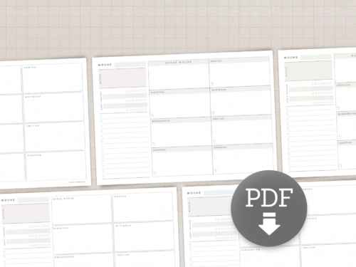 Wochenplaner A4 zum Ausdrucken | Wochenplan mit Habit Tracker, To-Do-Liste & Essensplan | Familienwochenplan Vorlage