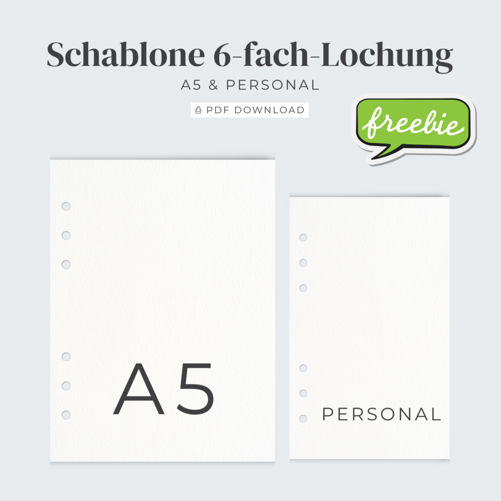 Loch-Schablone für Ringplaner (A5 & A6 Personal) kostenlose PDF-Vorlage zum Ausdrucken