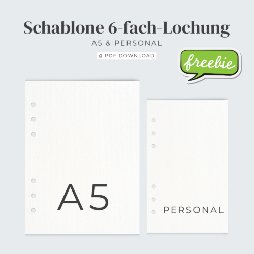 Loch-Schablone für Ringplaner (A5 & A6 Personal) kostenlose PDF-Vorlage zum Ausdrucken
