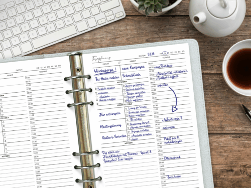 Tagesplaner PDF | A4 & A5 Tagesstruktur für Arbeit und Privat | Printable zum Ausdrucken | To Do-Liste, Ziele, Termine
