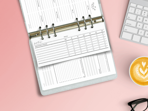 Halbseitige Planer-Einlage A5 | Ringbuchplaner Zubehör | Habit Tracker Woche mit Rückblick | 10 Stück für 10 Wochen