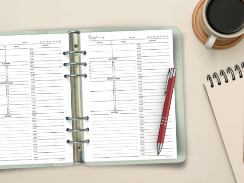 Tagesplaner PDF | A4 & A5 Tagesstruktur für Arbeit und Privat | Printable zum Ausdrucken | To Do-Liste, Ziele, Termine