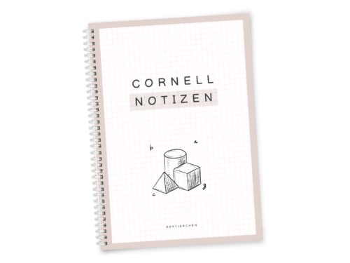 Cornell-Notizblock A4 spiralgebunden | 25/50 Blatt | Strukturierte Notizen für Schule, Uni & Büro