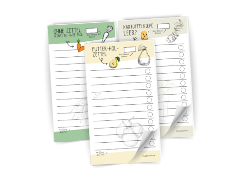 Plattdeutsche Einkaufszettel 3 Stück | 3x25 Blatt