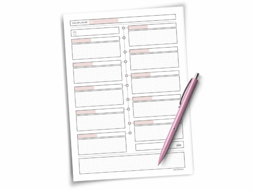 Tagesplaner A4 | Zeitblöcke & Tagesphasen | Zeitstrahl | Uhrzeiten & Notizen | Struktur für Alltag, Familie & Büro | Planungsblock undatiert