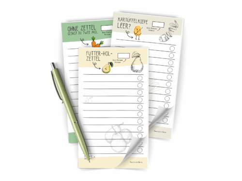 Futter-Hol-Zettel | Plattdeutscher Einkaufszettel Notizblock | 25 Blatt | nordischer Notizblock