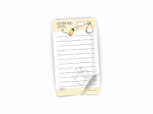 Futter-Hol-Zettel | Plattdeutscher Einkaufszettel Notizblock | 25 Blatt | nordischer Notizblock