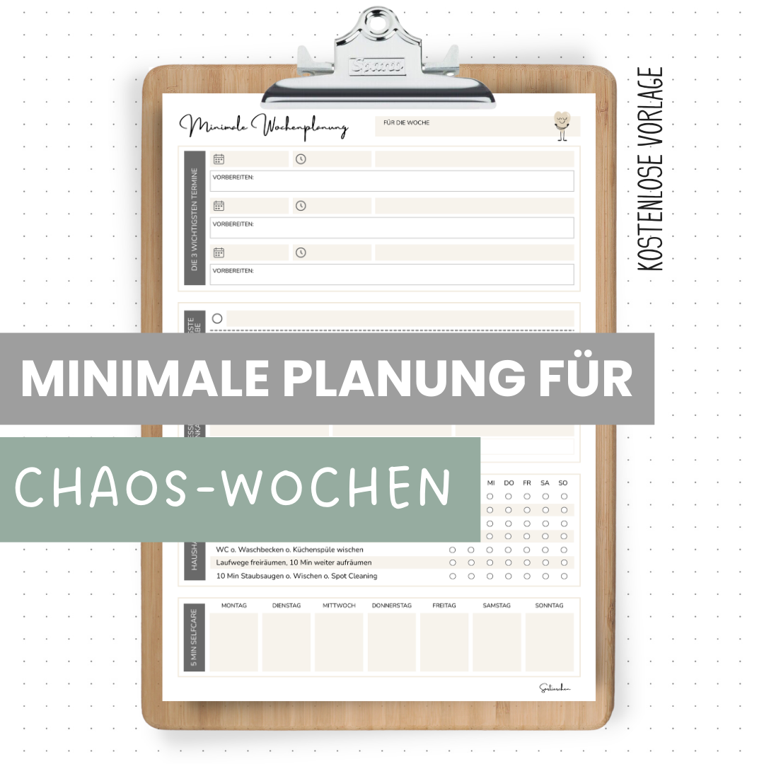 Minimale Planung für Chaos-Wochen: kostenlose Vorlage mit Autopilot für den Haushalt