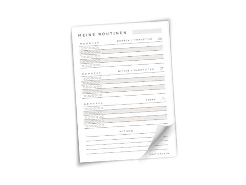 Wochenroutinen A5 Notizblock | Morgen Mittag Abend | sanfte Wochenstruktur für den Alltag