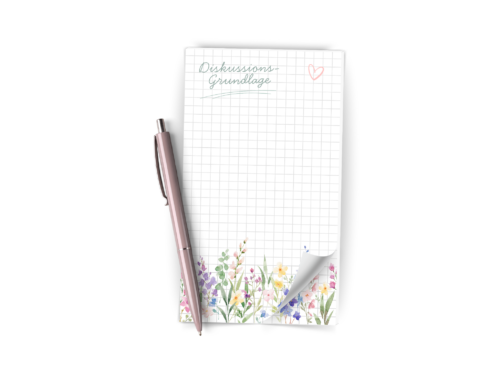 Notizblock "Diskussionsgrundlage" | 25 Blatt | süßer, leicht frecher Schreibblock für Gedanken, Argumente & Meetings | 90 g Papier