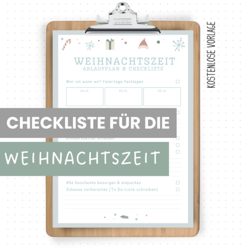 Weihnachtszeit Ablaufplan & Checkliste | A4 PDF kostenlos | Weihnachten planen, Feiertage organisieren, Menü & Geschenke planen | Printable