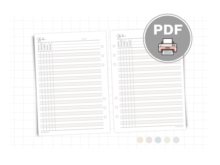A5 Kanban Planer Einlagen | PDF Download | 5 Farben | Aufgaben sortieren, Fokus behalten, ideal für berufliche & private Projekte