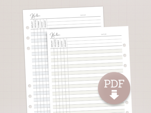 A5 Kanban Planer Einlagen | PDF Download | 5 Farben | Aufgaben sortieren, Fokus behalten, ideal für berufliche & private Projekte