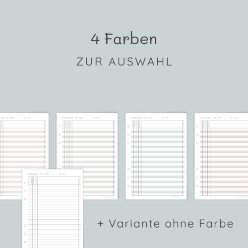 A5 Kanban Planer Einlagen | PDF Download | 5 Farben | Aufgaben sortieren, Fokus behalten, ideal für berufliche & private Projekte