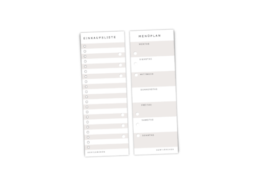 Menüplaner & Einkaufsliste für A5 Ringbuchplaner | 10 Wochen Essensplan