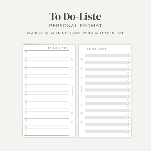 To Do Liste Personal Einlagen | Aufgabenliste für 6-Ring Planer | 12 oder 25 Blatt | 4 Farben | Planer Einlagen