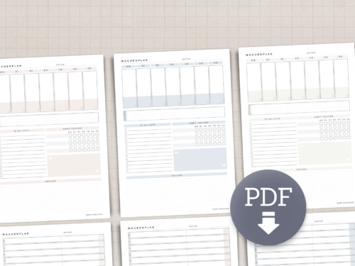 Wochenplaner mit Habit Tracker | A4 PDF Printable | horizontal & vertikal – Bild 2