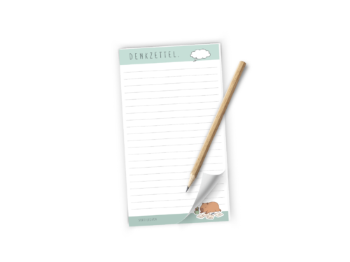 Denkzettel Notizblock | 25 Blatt | 18,1 × 10,2 cm | süßer Capybara Schreibblock