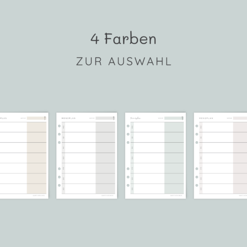 Essensplaner A5 zum Ausdrucken | Menüplan Woche PDF | Digitale Planer Einlagen | Essensplanung Wochenplan | OneNote GoodNotes