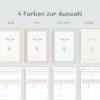 Tagesplaner in 4 Farben - Übersicht über die Farbwahl beim undatierten Tagesplaner