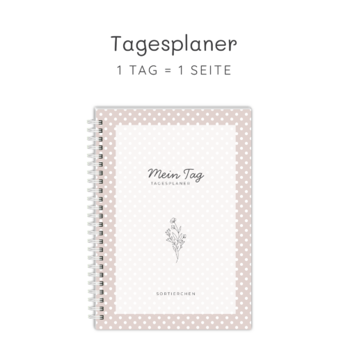 Tagesplaner A5 | 1 Tag = 1 Seite | undatierter Kalender | Tagesplan Block
