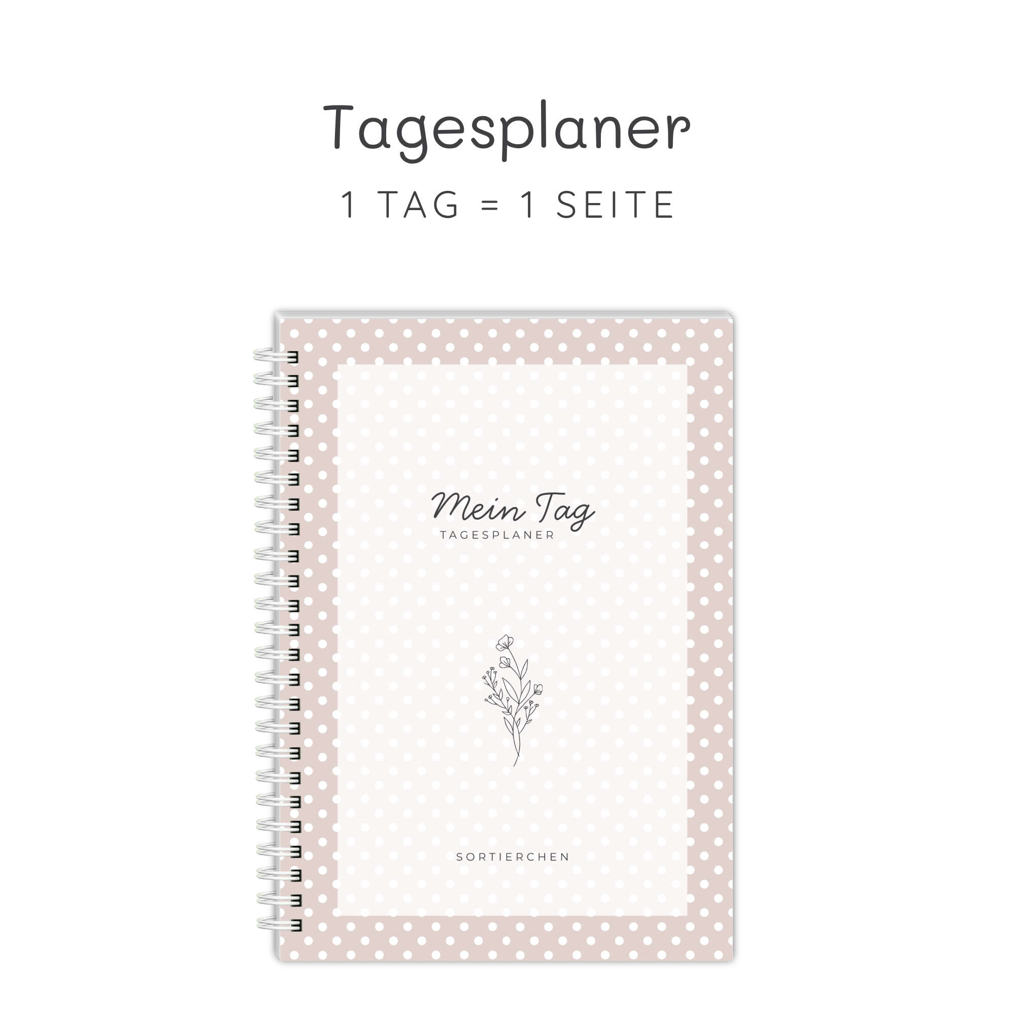 Tagesplaner undatiert - 1 Tag 1 Seite - Titelbild mit Cover