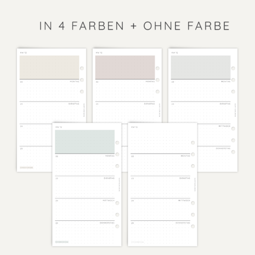 Wochenplaner 2026 2027 Personal | Ringbuch Kalendereinlagen | 1 Woche auf 2 Seiten | datiert | Startwoche frei wählbar